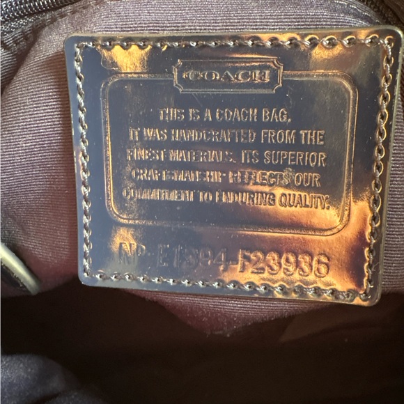 Coach Shoulder Bag Navy, White, Orange Signature C Pattern with wallet - Picture 5 of 15